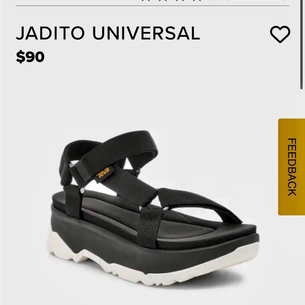 TEVA women Jadito black sandals in size 6, new without box.
